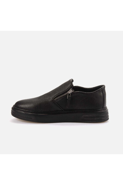 Men's Genuine Leather Black Sport & Sneaker Shoes - 2