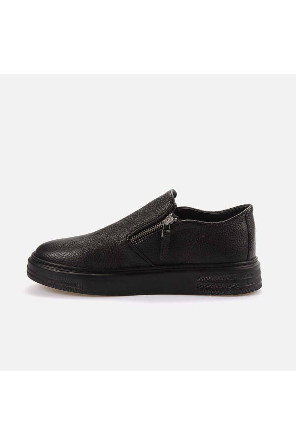 Men's Genuine Leather Black Sport & Sneaker Shoes - 2