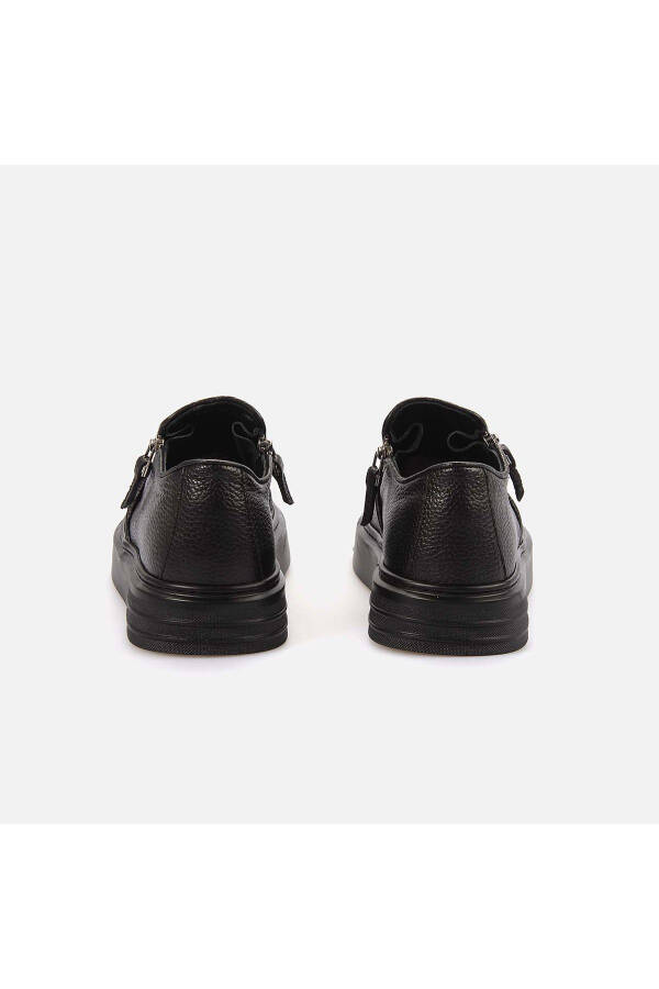 Men's Genuine Leather Black Sport & Sneaker Shoes - 4