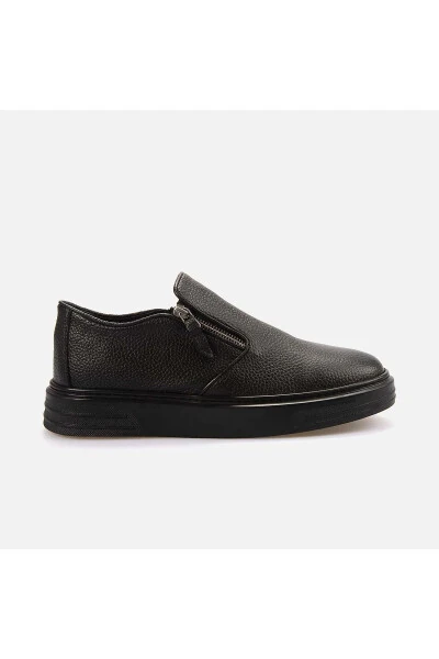Men's Genuine Leather Black Sports & Sneaker Shoe-Bl - KEMAL TANCA