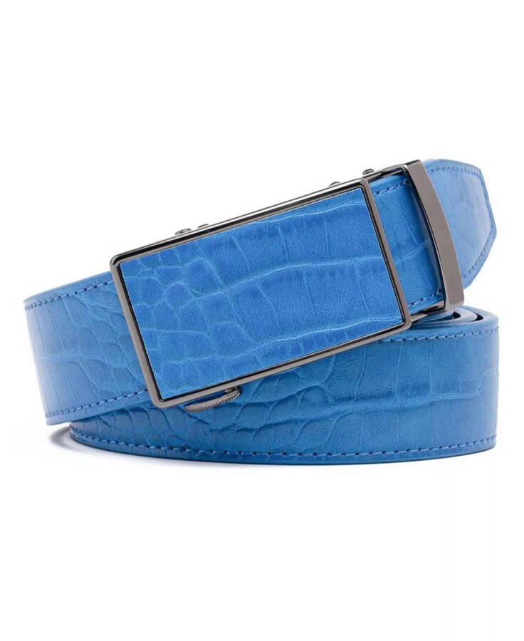 Men's Genuine Leather Crocodile Design Dress Belt with Automatic Buckle - 1