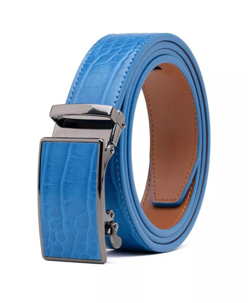 Men's Genuine Leather Crocodile Design Dress Belt with Automatic Buckle - 2