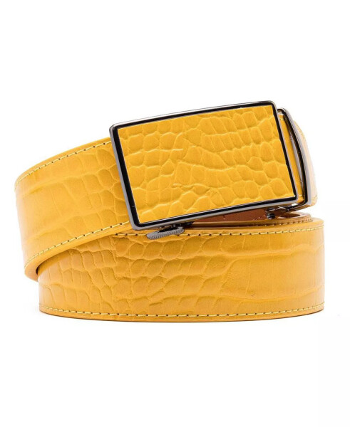 Men's Genuine Leather Crocodile Design Dress Belt with Automatic Buckle - 1