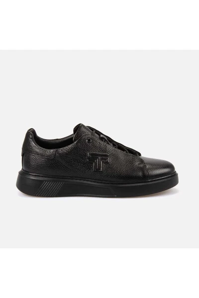 Men's Genuine Leather Eva Sole Black Casual Shoe - Kemal Tanca