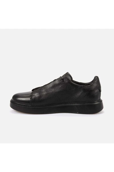 Men's Genuine Leather Eva Sole Black Casual Shoe - Kemal Tanca (1)
