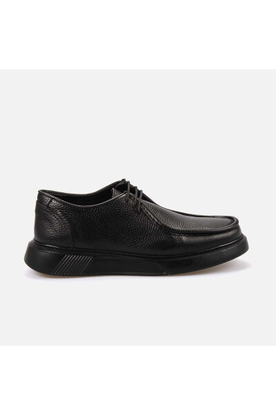 Men's Genuine Leather Eva Sole Black Casual Shoes - 1