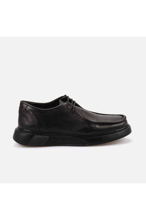 Men's Genuine Leather Eva Sole Black Casual Shoes - 1