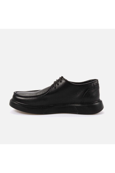 Men's Genuine Leather Eva Sole Black Casual Shoes - 2