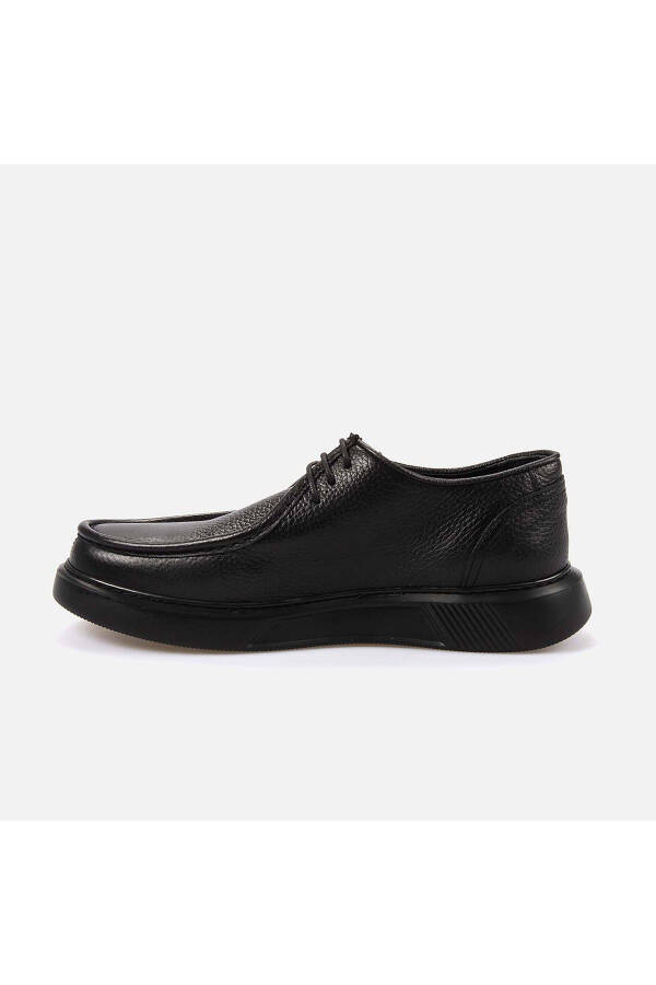 Men's Genuine Leather Eva Sole Black Casual Shoes - 2