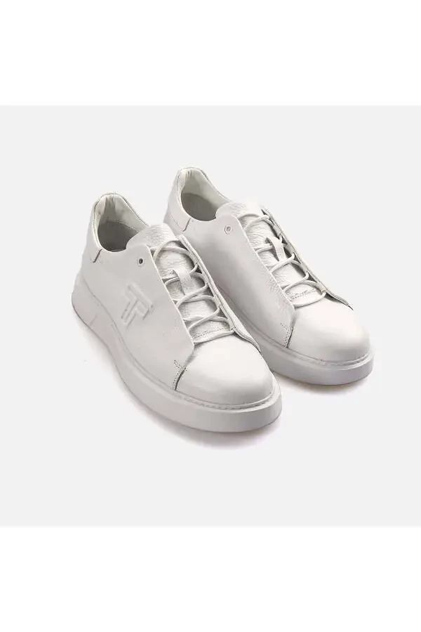 Men's Genuine Leather Eva Sole White Casual Shoes - 3