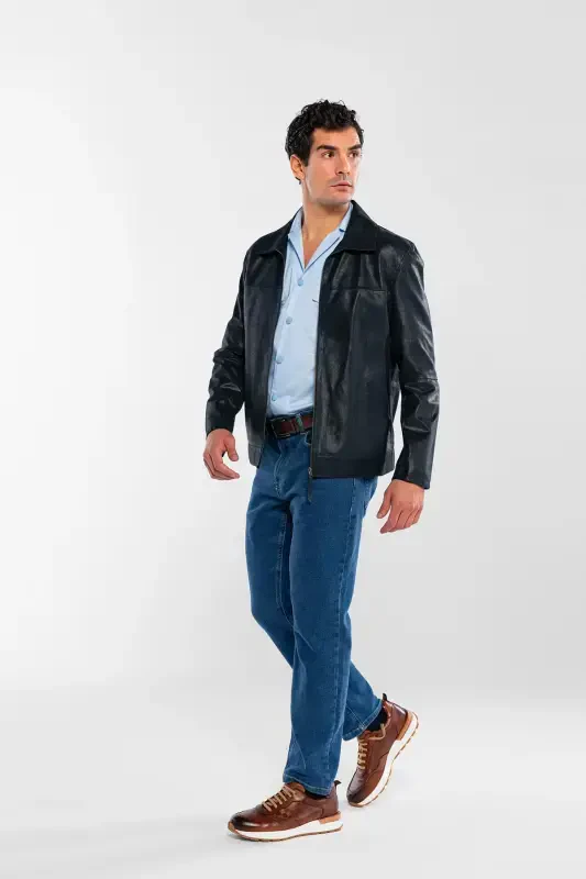 Men's Genuine Leather Jacket - 5