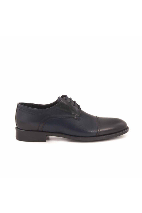 Men's Genuine Leather Pvc Sole Navy Blue Classic Shoe - 1