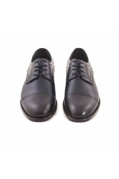 Men's Genuine Leather Pvc Sole Navy Blue Classic Shoe - 3