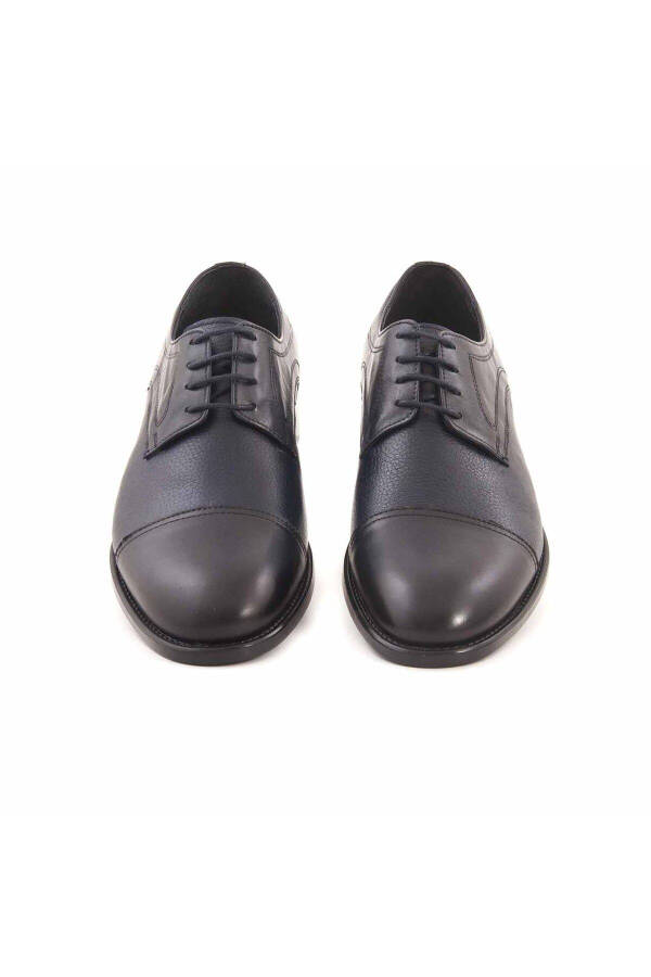 Men's Genuine Leather Pvc Sole Navy Blue Classic Shoe - 3