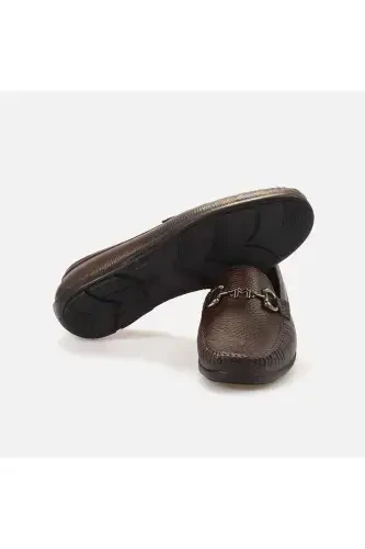 Men's Genuine Leather Ready-Made Sole Brown Classic Shoe - 5