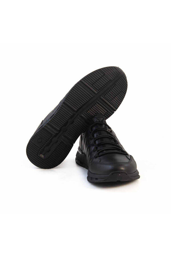 Men's Genuine Leather Rubber Sole Black Sports & Sneakers - 5