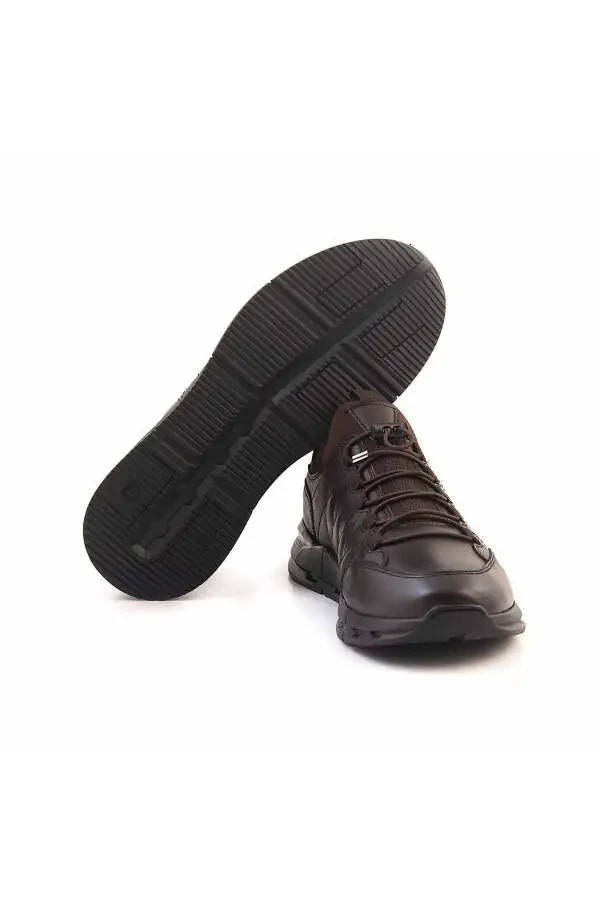 Men's Genuine Leather Rubber Sole Brown Sports & S - 5