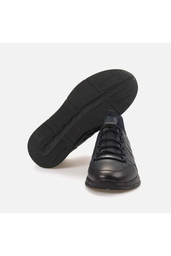 Men's Genuine Leather Rubber Sole Navy Blue Sports & Sne - 5