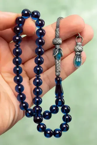 Men's Gift Amber Rosary-Blue - OTTOTESBİH (1)