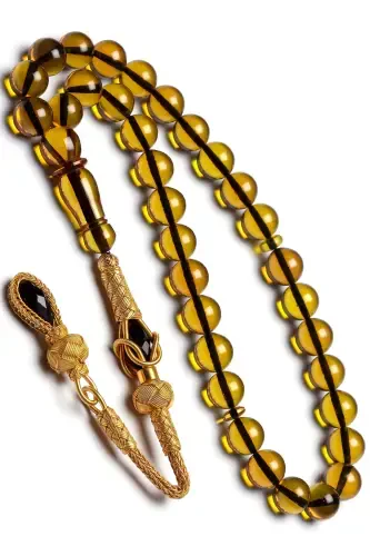 Men's Gift Amber Rosary-Yellow - 1