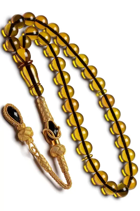 Men's Gift Amber Rosary-Yellow - OTTOTESBİH