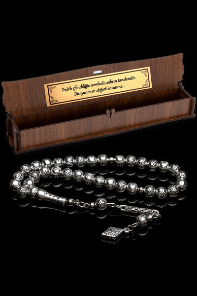 Men's Gift Globe Cut Wristband Metal Prayer Beads - OTTOTESBİH