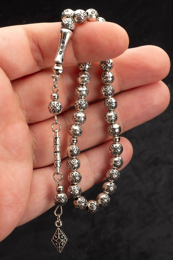 Men's Gift Globe Cut Wristband Metal Prayer Beads - 2