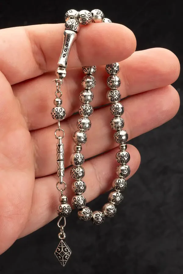 Men's Gift Globe Cut Wristband Metal Prayer Beads - 2