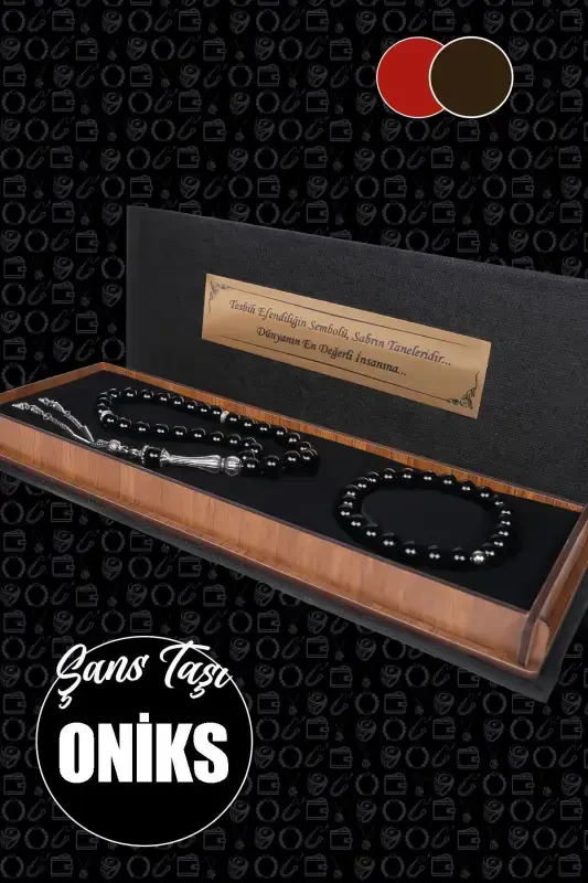 Men's Gift 'Grains of Patience' Natural Stone Rosary and Bracelet Set-onyx2 - TESBIHCIBABA
