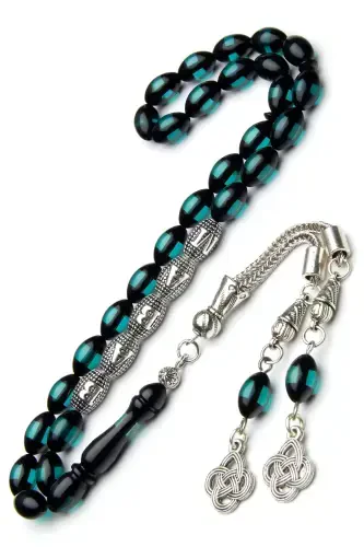 Men's Gift Letter Tasselled Amber Rosary, Personalized Rosary Aquamarine S-Aquamarine S - 4
