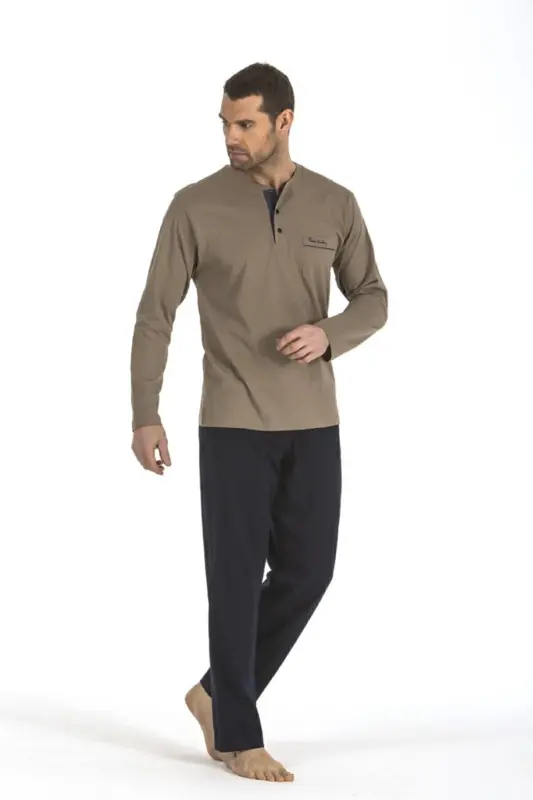 Men's Ginger Long Sleeve Pajama Set-Ginger - PIERRE CARDIN