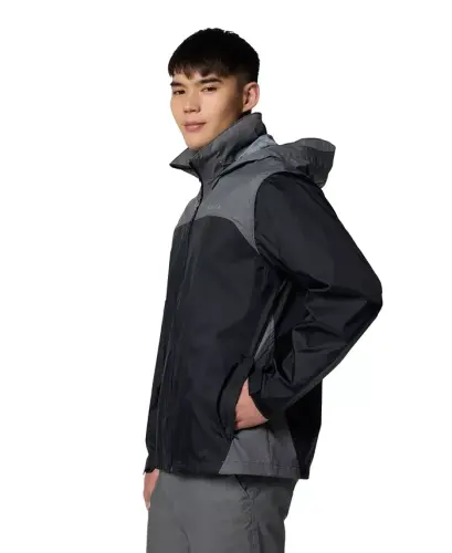 Men's Glennaker Lake II Rain Jacket - Black/City Gray - 3