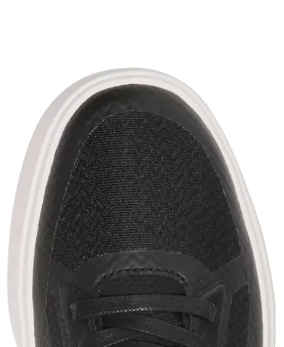 Men's Grand Crosscourt Winner Mixed-Media Lace-Up Sneakers-Black/Gray Pinstripe/Ivory - 5