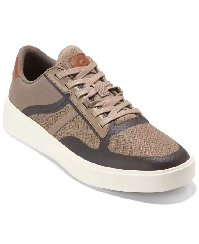 Men's Grand Crosscourt Winner Mixed-Media Lace-Up Sneakers - Irish Coffee-Golden Honey - COLE HAAN