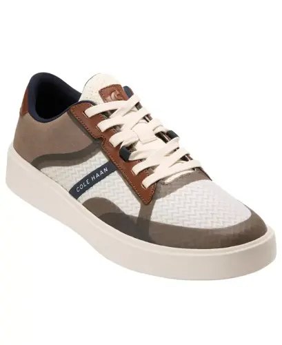 Men's Grand Crosscourt Winner Mixed-Media Lace-Up Sneakers - Ivory/British Tan 