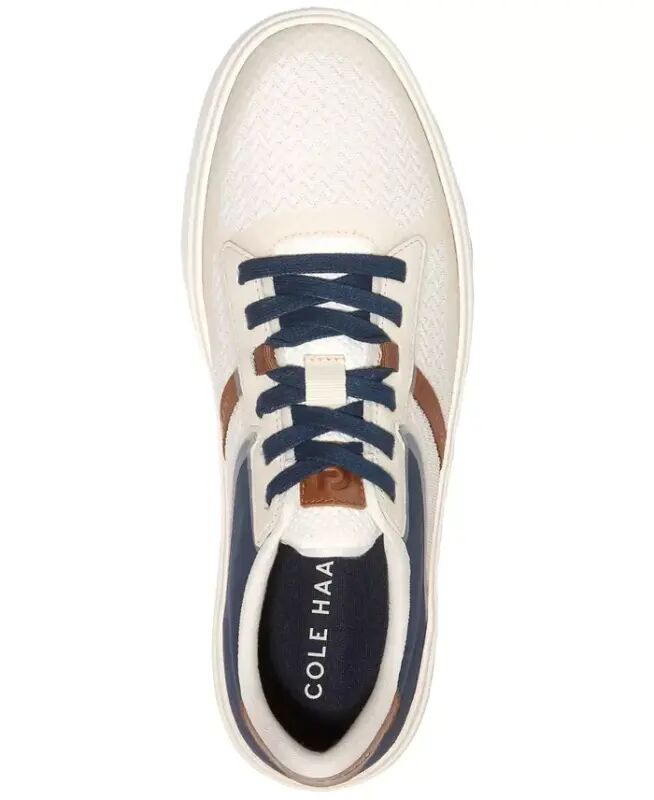 Men's Grand Crosscourt Winner Mixed-Media Lace-Up Sneakers-Ivory/Navy Blazer/Dark Sequoia/Natural Tan - 6