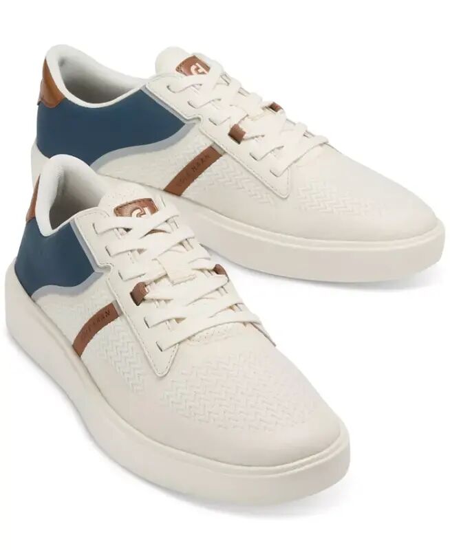 Men's Grand Crosscourt Winner Mixed-Media Lace-Up Sneakers-Ivory/Navy Blazer/Dark Sequoia/Natural Tan - 9