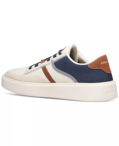 Men's Grand Crosscourt Winner Mixed-Media Lace-Up Sneakers Ivory/Navy Blazer/Dark Sequoia/Natural Tan - 3