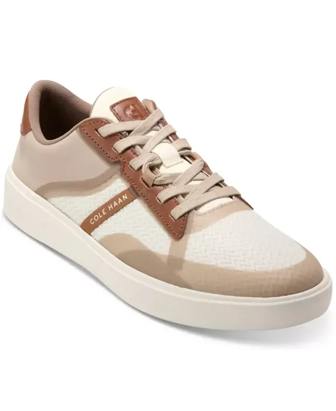 Men's Grand Crosscourt Winner Mixed-Media Lace-Up Sneakers-Light Sesame-Golden Honey-Ivory - 1