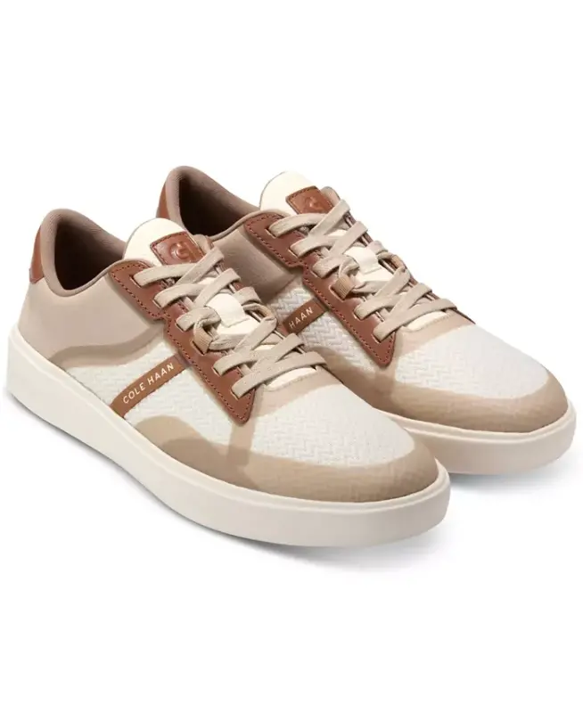 Men's Grand Crosscourt Winner Mixed-Media Lace-Up Sneakers-Light Sesame-Golden Honey-Ivory - 10