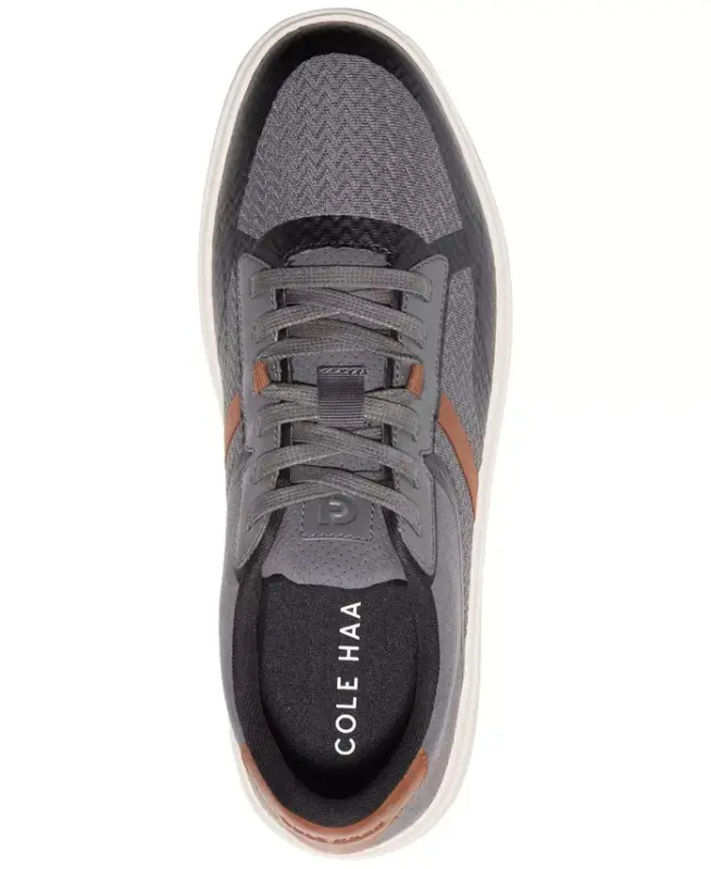 Men's Grand Crosscourt Winner Mixed-Media Lace-Up Sneakers-Magnet-Ivory - 4