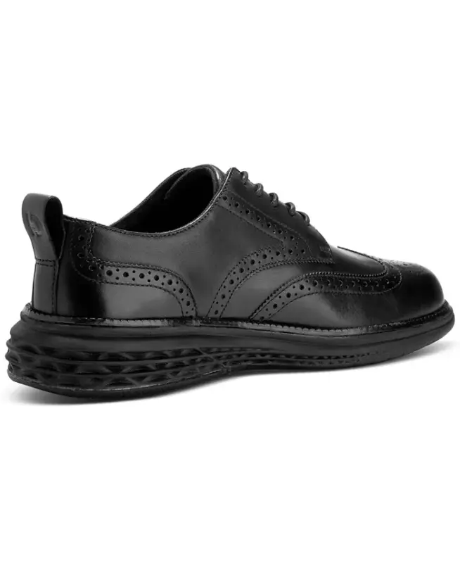 Men's Grand Hurrion Wingtip Oxford Dress Shoe - Black-Black - 6