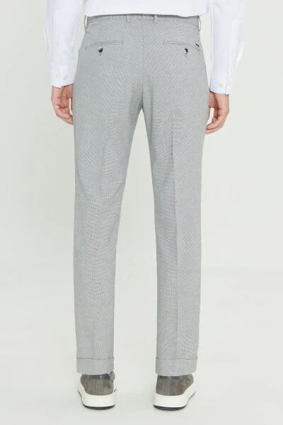 Men's Gray-Anthracite Comfort Fit Relaxed Fit Side Pocket Patterned Elastic Waist Trousers - 6