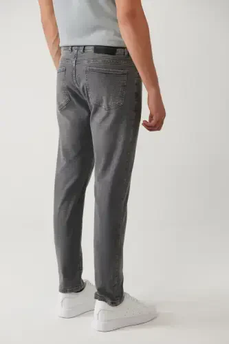 Men's Gray Distressed Wash Flexible Jean Pants B003508 - 6