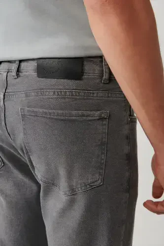 Men's Gray Distressed Wash Flexible Jean Pants B003508 - 8