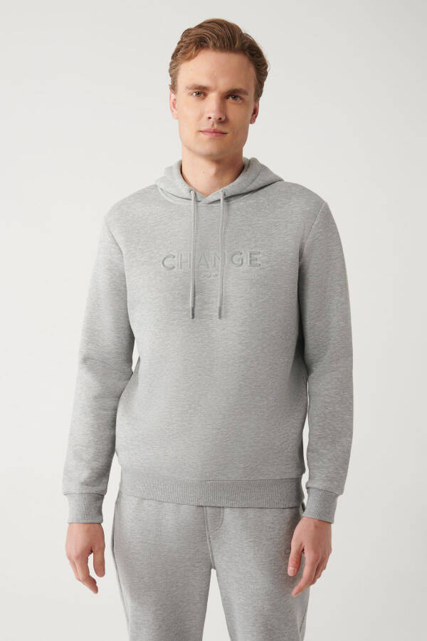 Men's Gray Hooded Sweatshirt - 9