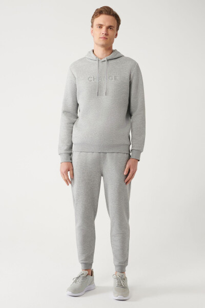 Men's Gray Hooded Sweatshirt - 6