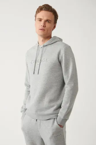 Men's Gray Hooded Sweatshirt 