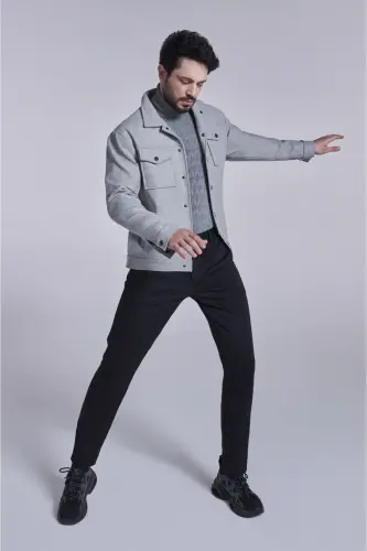 Men's Gray Knit Sweater - AVVA (1)