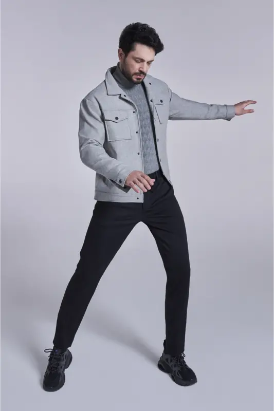 Men's Gray Knit Sweater - 2